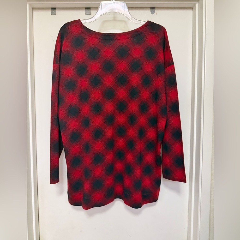 J. Jill black/red checked tunic - SIMPLY SUPIMA
SCOOP-NECK TUNIC - petite L NWT - Picture 4 of 8